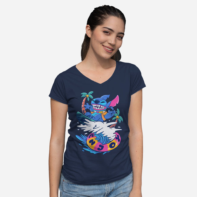 Enjoy Your Wave-Womens-V-Neck-Tee-spoilerinc