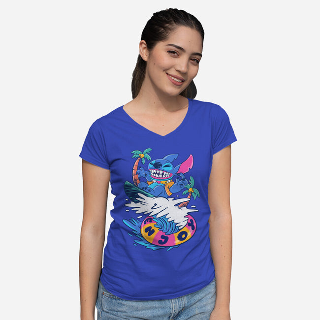Enjoy Your Wave-Womens-V-Neck-Tee-spoilerinc