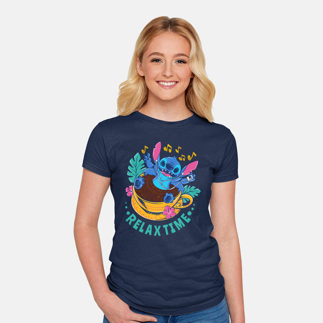 Relax For Coffee Time-Womens-Fitted-Tee-spoilerinc