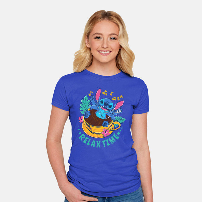 Relax For Coffee Time-Womens-Fitted-Tee-spoilerinc