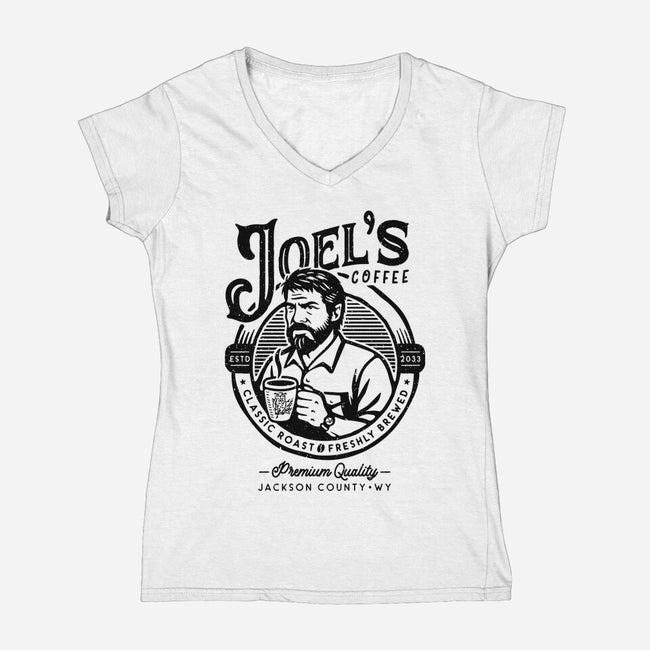 Joel's Coffee-Womens-V-Neck-Tee-demonigote