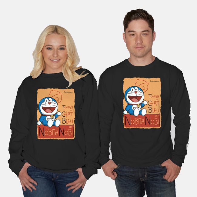 Le Chat Bleu-Unisex-Crew Neck-Sweatshirt-jasesa