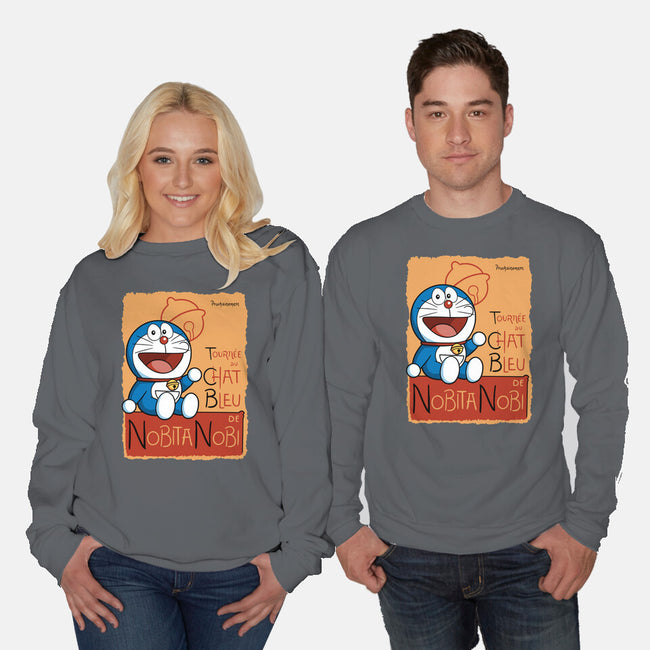 Le Chat Bleu-Unisex-Crew Neck-Sweatshirt-jasesa