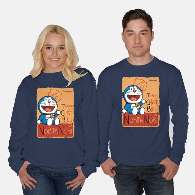 Le Chat Bleu-Unisex-Crew Neck-Sweatshirt-jasesa