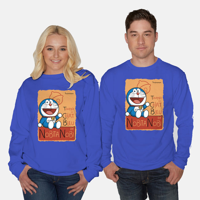 Le Chat Bleu-Unisex-Crew Neck-Sweatshirt-jasesa