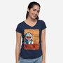 Le Chat Bleu-Womens-V-Neck-Tee-jasesa