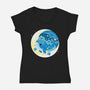 Night Whale-Womens-V-Neck-Tee-Vallina84