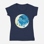 Night Whale-Womens-V-Neck-Tee-Vallina84