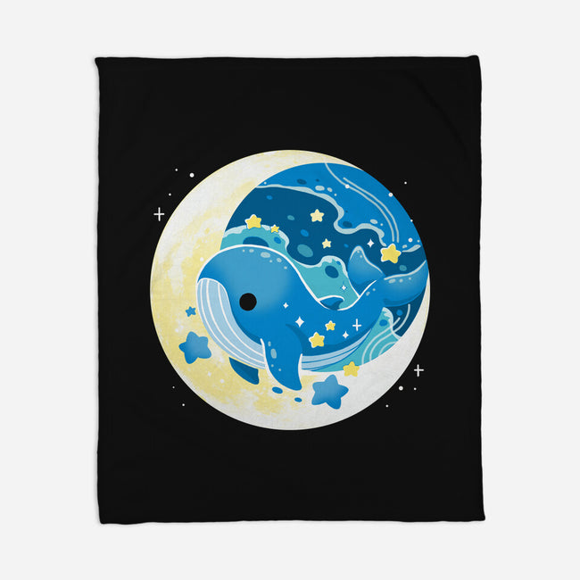 Night Whale-None-Fleece-Blanket-Vallina84