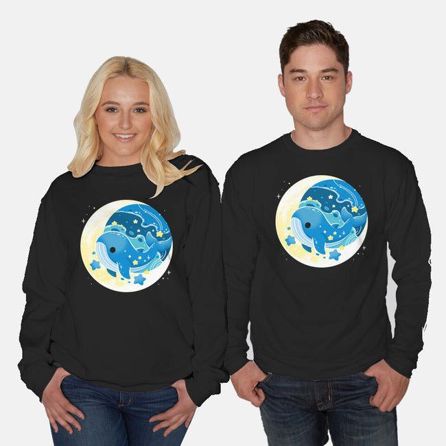 Night Whale-Unisex-Crew Neck-Sweatshirt-Vallina84