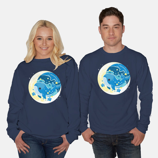 Night Whale-Unisex-Crew Neck-Sweatshirt-Vallina84