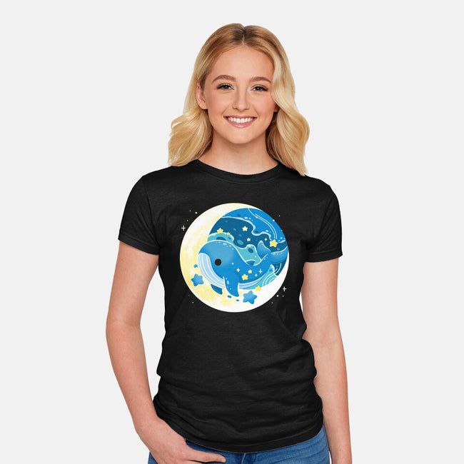 Night Whale-Womens-Fitted-Tee-Vallina84