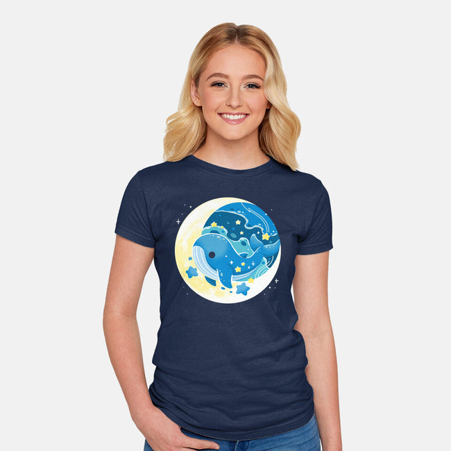 Night Whale-Womens-Fitted-Tee-Vallina84