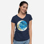 Night Whale-Womens-V-Neck-Tee-Vallina84