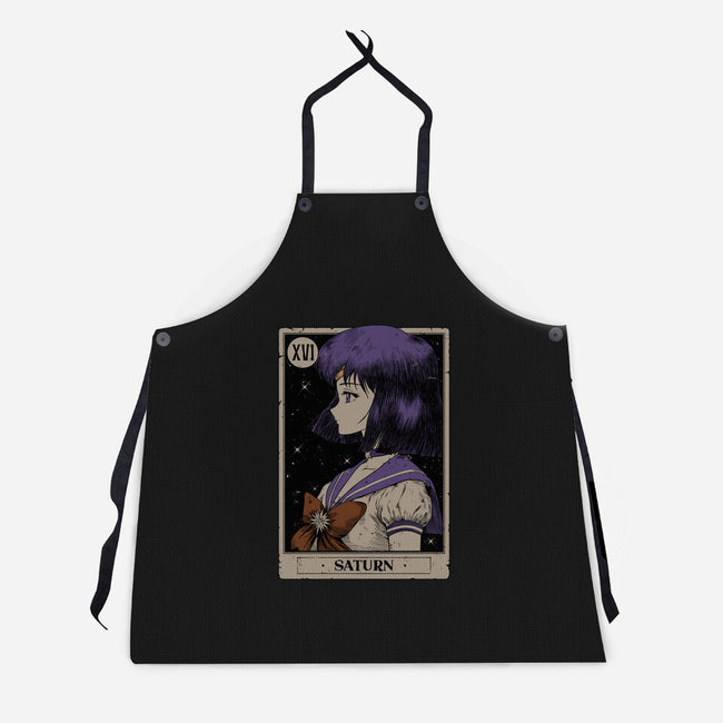 Saturn Tarot Card-Unisex-Kitchen-Apron-Hafaell