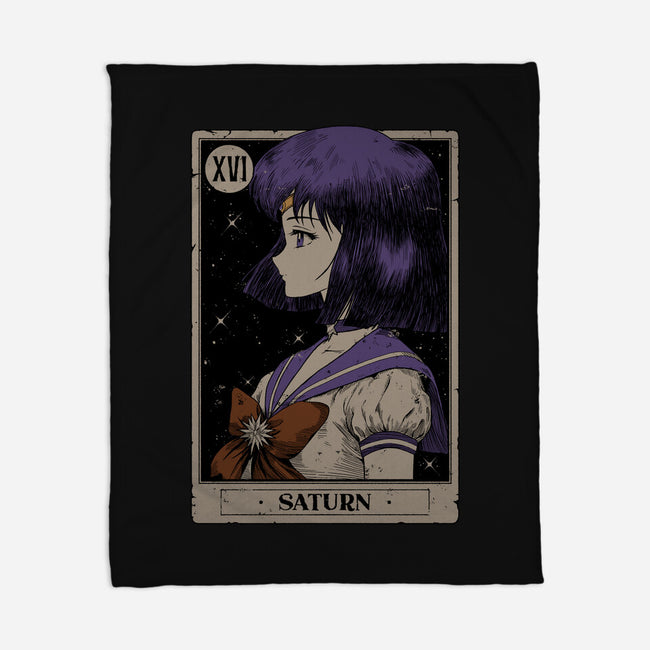 Saturn Tarot Card-None-Fleece-Blanket-Hafaell