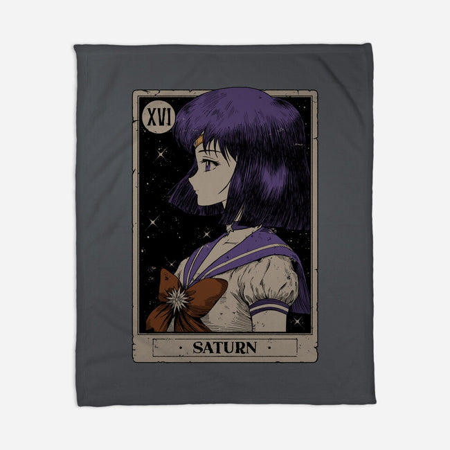 Saturn Tarot Card-None-Fleece-Blanket-Hafaell