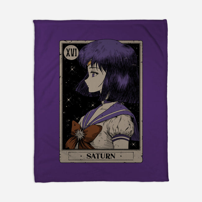 Saturn Tarot Card-None-Fleece-Blanket-Hafaell