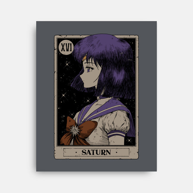 Saturn Tarot Card-None-Stretched-Canvas-Hafaell