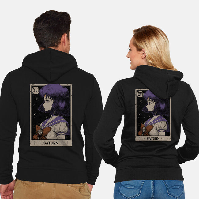 Saturn Tarot Card-Unisex-Zip-Up-Sweatshirt-Hafaell