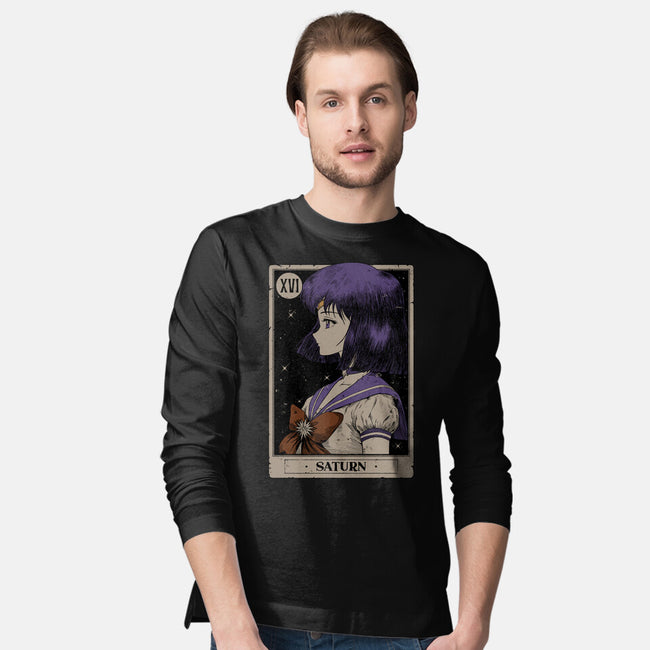 Saturn Tarot Card-Mens-Long Sleeved-Tee-Hafaell