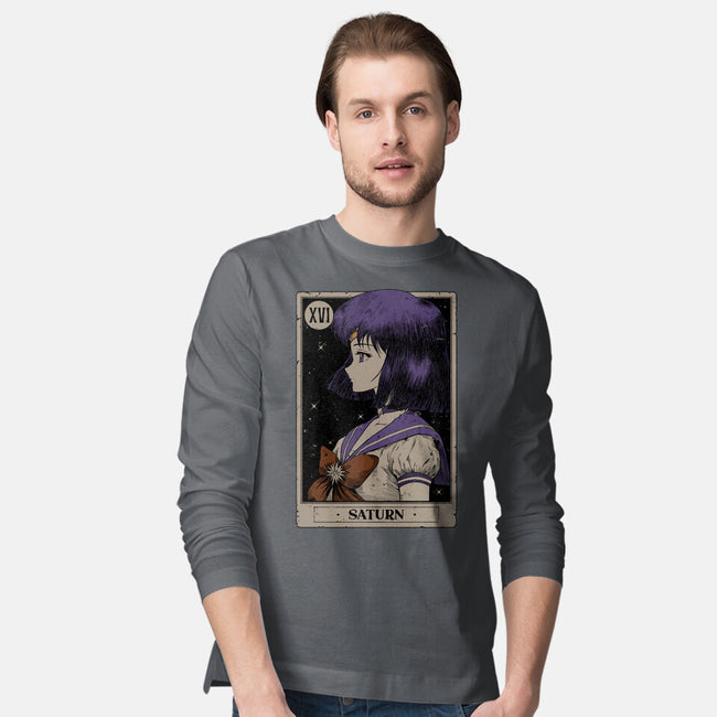 Saturn Tarot Card-Mens-Long Sleeved-Tee-Hafaell
