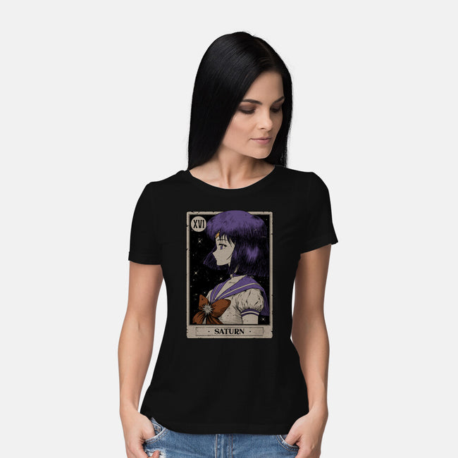 Saturn Tarot Card-Womens-Basic-Tee-Hafaell