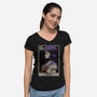 Saturn Tarot Card-Womens-V-Neck-Tee-Hafaell