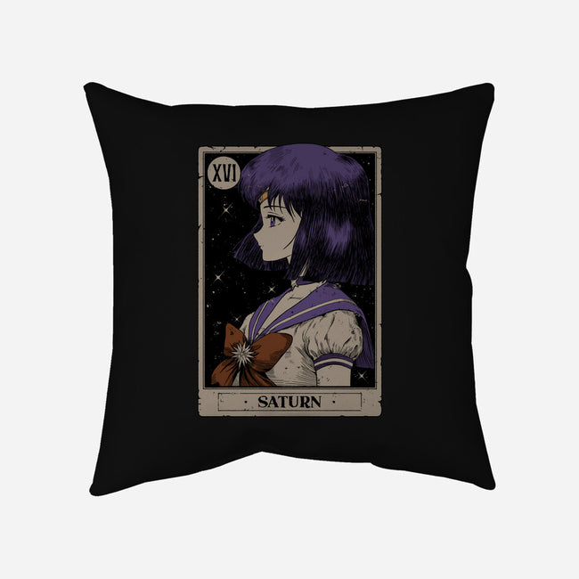 Saturn Tarot Card-None-Removable Cover w Insert-Throw Pillow-Hafaell