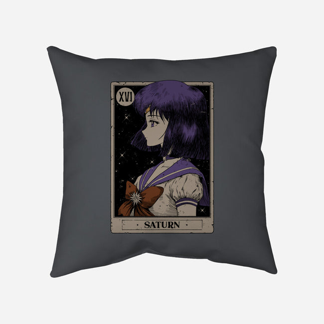 Saturn Tarot Card-None-Removable Cover w Insert-Throw Pillow-Hafaell