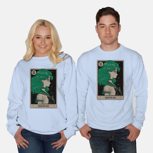 Neptune Tarot Card-Unisex-Crew Neck-Sweatshirt-Hafaell
