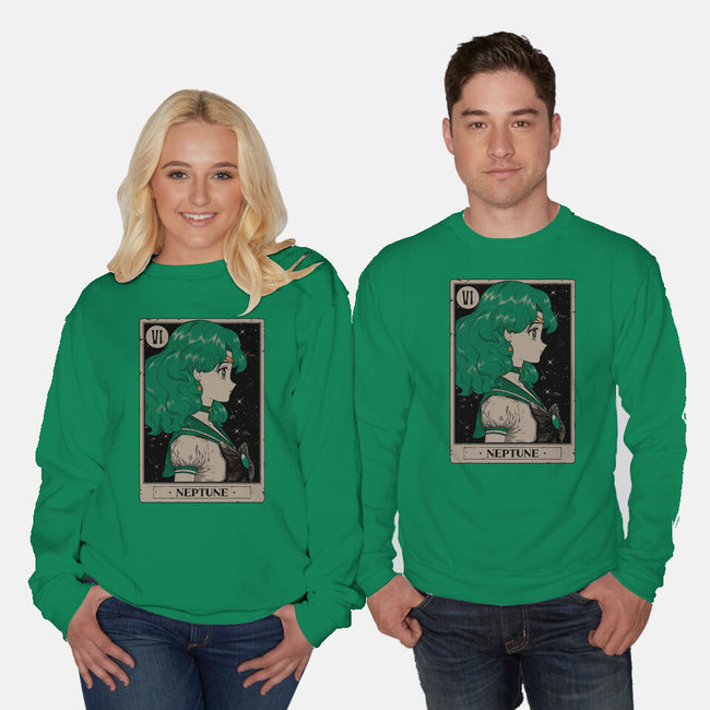 Neptune Tarot Card-Unisex-Crew Neck-Sweatshirt-Hafaell