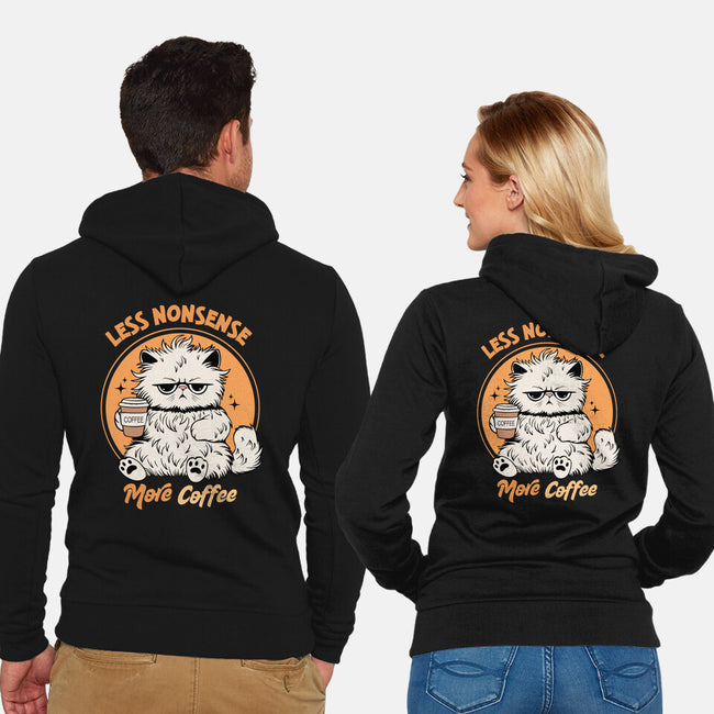 Less Nonsense More Coffee-Unisex-Zip-Up-Sweatshirt-Trendlory
