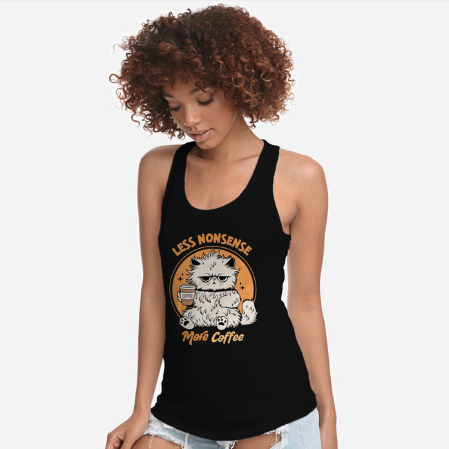 Less Nonsense More Coffee-Womens-Racerback-Tank-Trendlory