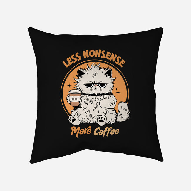 Less Nonsense More Coffee-None-Removable Cover w Insert-Throw Pillow-Trendlory