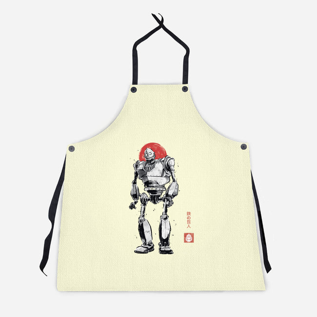 Iron Collosal Sumi-e-Unisex-Kitchen-Apron-Astrobot Invention