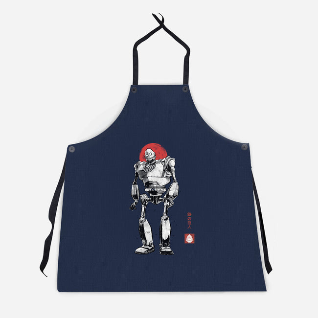 Iron Collosal Sumi-e-Unisex-Kitchen-Apron-Astrobot Invention