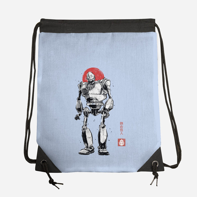 Iron Collosal Sumi-e-None-Drawstring-Bag-Astrobot Invention
