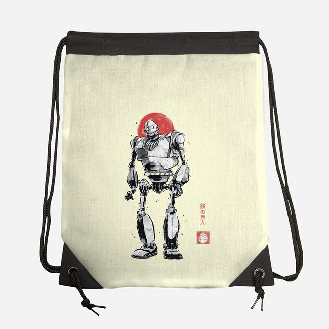 Iron Collosal Sumi-e-None-Drawstring-Bag-Astrobot Invention