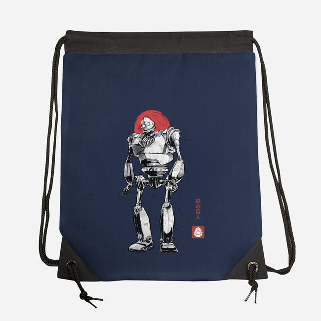 Iron Collosal Sumi-e-None-Drawstring-Bag-Astrobot Invention