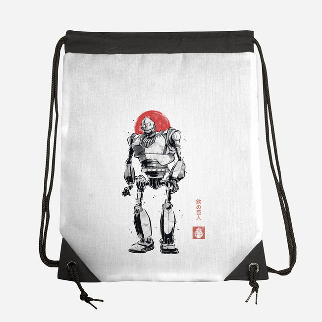 Iron Collosal Sumi-e-None-Drawstring-Bag-Astrobot Invention