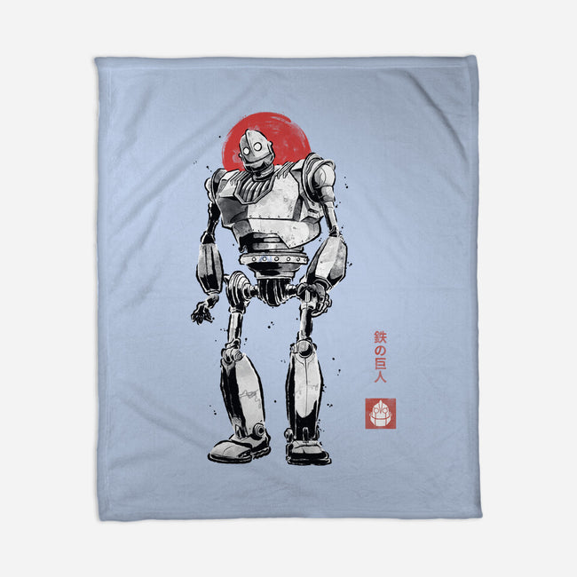 Iron Collosal Sumi-e-None-Fleece-Blanket-Astrobot Invention