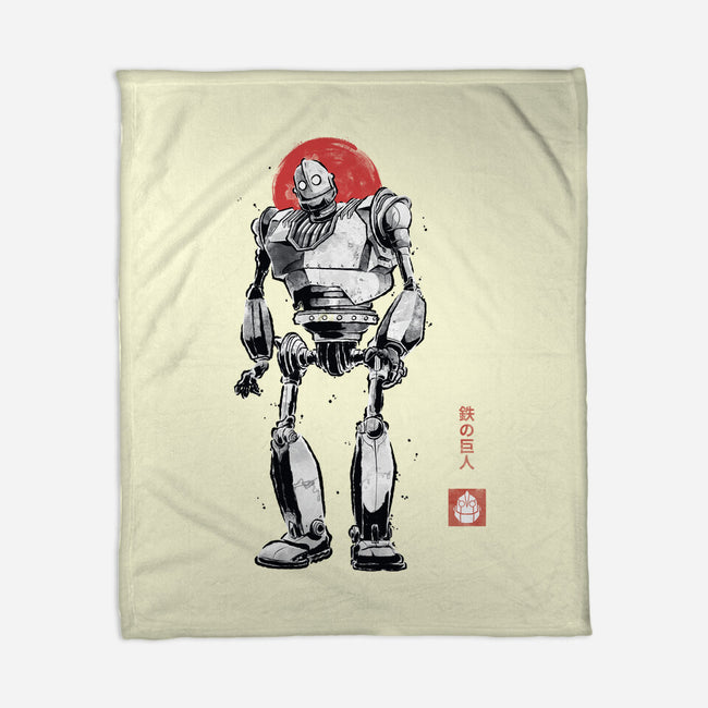 Iron Collosal Sumi-e-None-Fleece-Blanket-Astrobot Invention