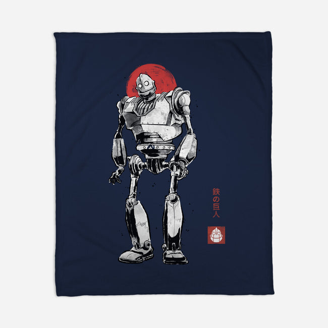 Iron Collosal Sumi-e-None-Fleece-Blanket-Astrobot Invention