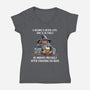 A Wizard Is Never Later-Womens-V-Neck-Tee-zascanauta