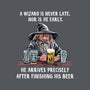 A Wizard Is Never Later-Womens-V-Neck-Tee-zascanauta
