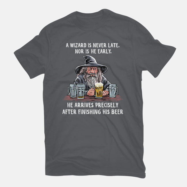 A Wizard Is Never Later-Mens-Basic-Tee-zascanauta