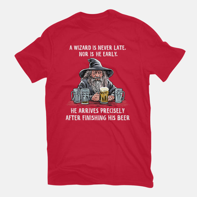 A Wizard Is Never Later-Mens-Basic-Tee-zascanauta