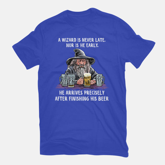A Wizard Is Never Later-Mens-Basic-Tee-zascanauta
