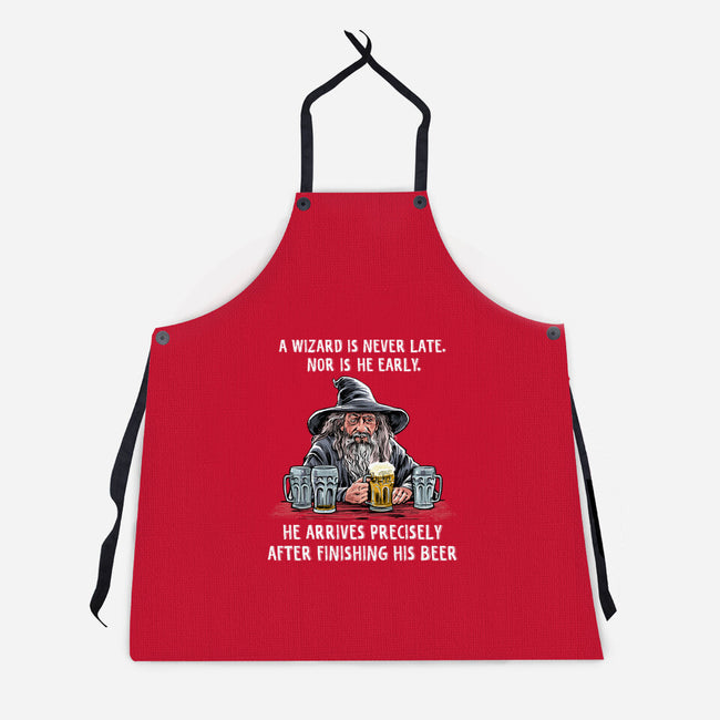 A Wizard Is Never Later-Unisex-Kitchen-Apron-zascanauta
